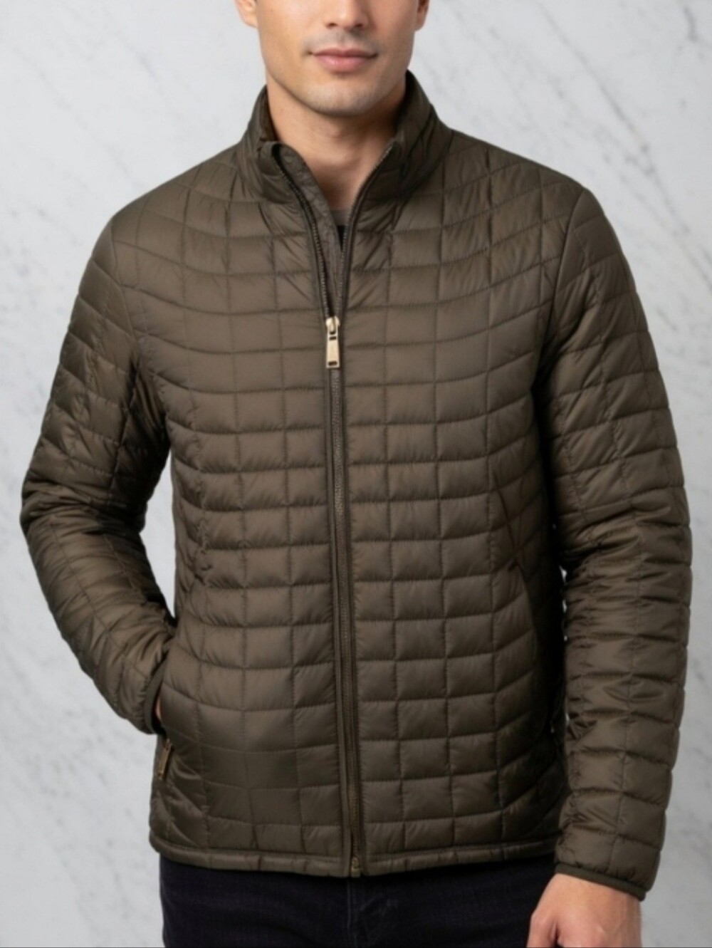 Ben Sherman Men's British Trendy Cool  Black Quilted Puffer Jacket( Size:large )